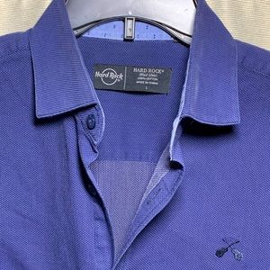 Hard Rock Black Label blue dress shirt